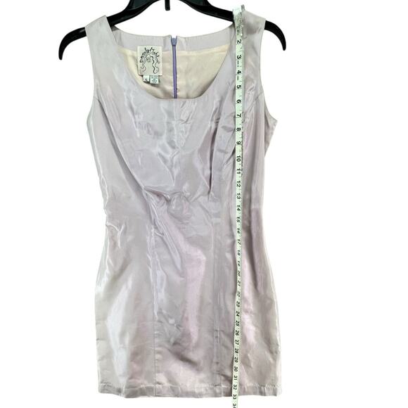 Vintage Beverly Mehl Sheath Dress 4 Light Purple Satin Coquette Feminine Classic - Picture 9 of 12